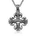Creative Design Retro Pendant Necklace for Mens Stainless Steel Necklace Knight Gothic Vintage Cross Jewelry