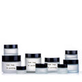 Transparent Clear Frosted Glass Cream Glass Jar 30ml Black Plastic Screw Lid for Skin Care Cosmetic Available 5g 60g Sizes