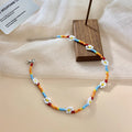 Seed Beaded Necklace Set for Women Summer Colorful Bead Necklaces Girls Beach Rainbow Bohemian Choker
