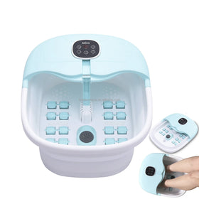 Electric Foot Bath Spa Massager Large Bubble Shiatsu Massage Rollers Wireless Adjustable Temperature 4.5-6L Capacity for Home