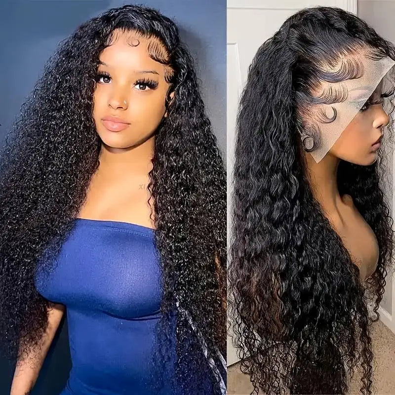 Wholesale Multiple Styles 26 Inch Natural Deep Kinky Curly High Temperature Wigs With 13x4 Lace Frontal Wig for Black Women