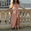 Wholesale 2025 New Solid Color Dresses Elegant One Shoulder High Waist Dresses Loose Pleated Dresses