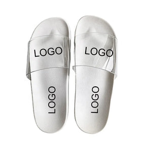 Professional Made PVC Slippers Waterproof Flat Transparent Strap Custom Design Men Fashionable Slippers