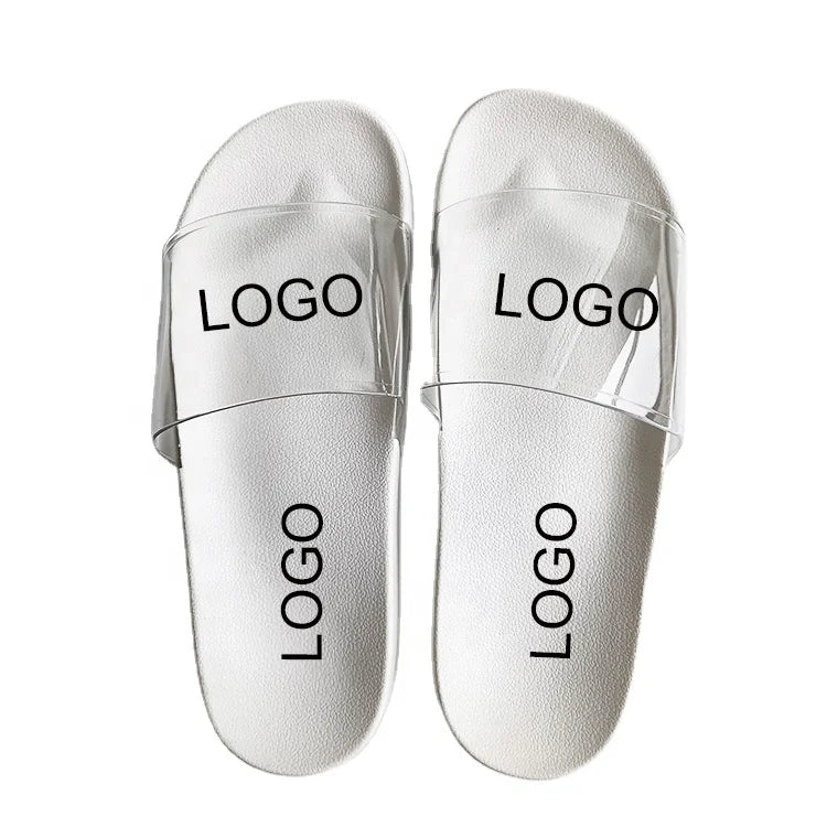Professional Made PVC Slippers Waterproof Flat Transparent Strap Custom Design Men Fashionable Slippers