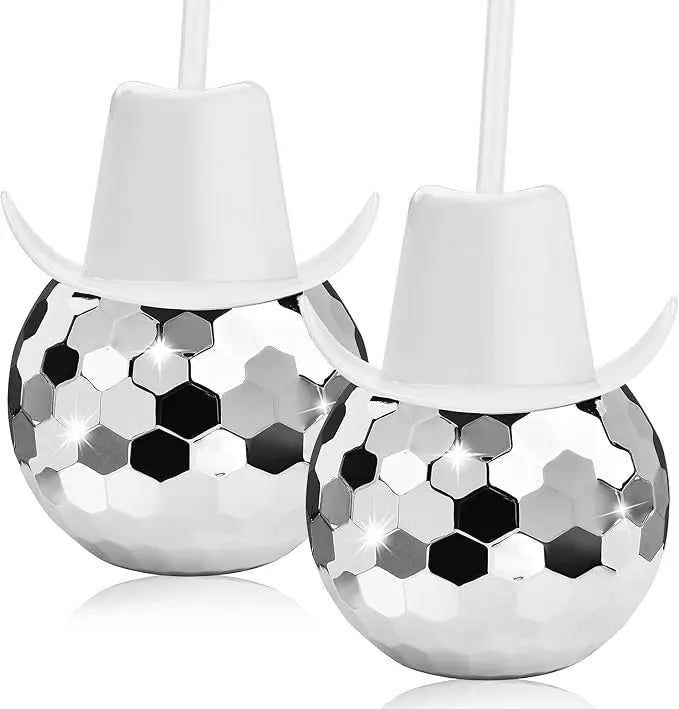 AMZN Cowboy Hat Silver Disco Ball Cup Hot Sales Novelty Ningbo Modern Customized with Straw for Party and Wedding Tazas Party