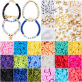 Flat Round Polymer Clay Spacer Beads for DIY Jewelry Making Crafting Bracelets Necklaces Earrings-Jewelry Findings Kit
