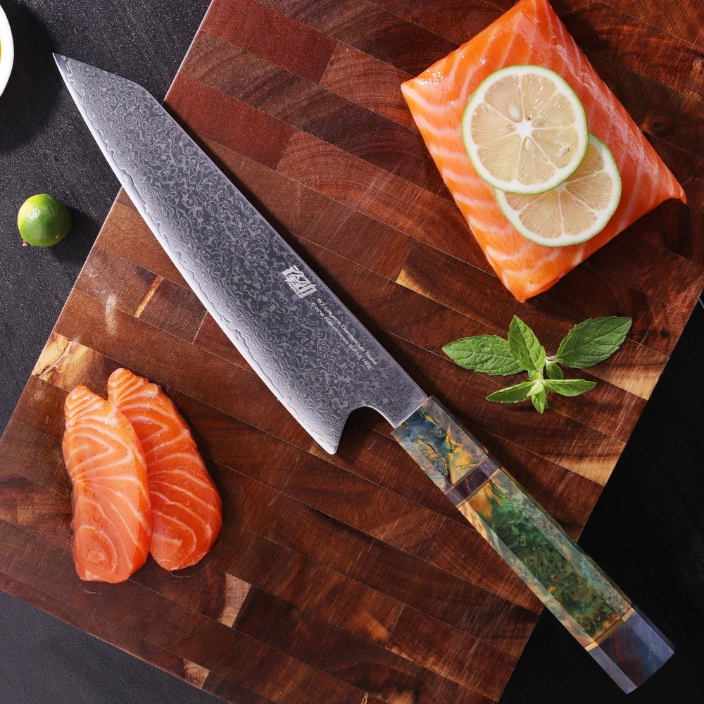 FINDKING 8 Inch Professional Carbon Steel Kitchen Knife Damascus Kitchen Chef Knife MegaBDM
