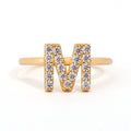Dedicated Memory Points Convey Exclusive Blessings Fine Jewelry 925 Silver Initial Letter M Ring OEM ODM Supplier
