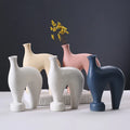 Customized Scandinavian Retro Stoneware Ceramic Tabletop Vase Simulated Flowers Home Living Room Decoration Porcelain Vases