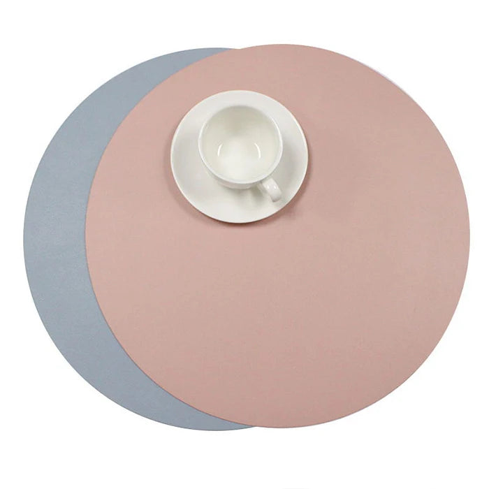 Waterproof Non-Slip Round Table Mats and Coasters Heat Resistant and Washable PU for Business Occasions or Gifts Promotions