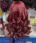 Raw Human Hair Bouncy Curly 5*5 Lace Closure Wig Natural Human Hair Vietnamese SDD