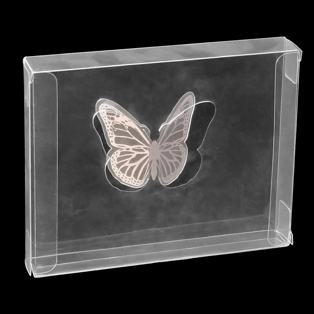 Custom Plastic Gift Boxes Transparent Packaging Foldable Crystal Clear Butterfly Printing Embossing Display Box
