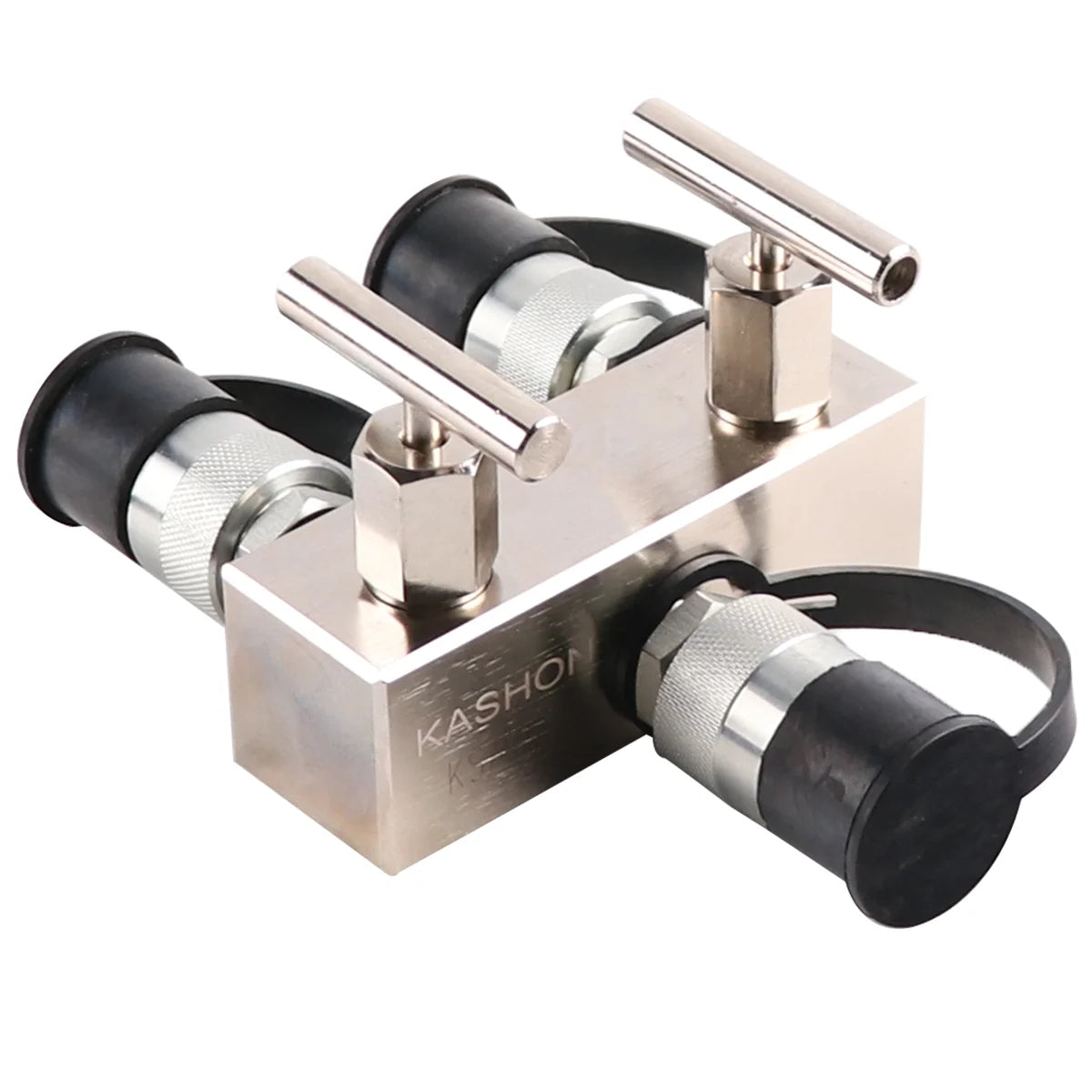 AM-21 700Bar NPTF3/8'' Thread Oil Manifolds Split Flow Hydraulic Manifold 1 Inlet 2 Outlet Ports