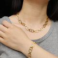 Fashion 18k Stainless Steel Pig Nose Hollow Out Adjustable Letter Double DD Bracelet Necklace Jewelry for Women and Girls
