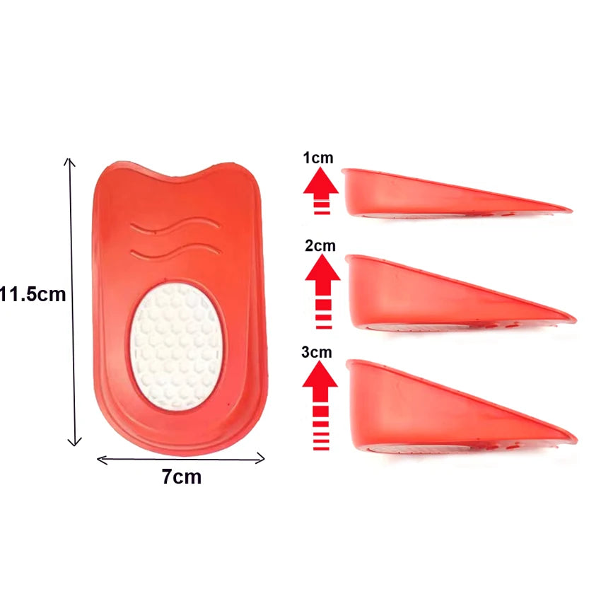 New Arrival Invisible Height Increase Insoles Silicone Gel Heel Lift Inserts for Men and Women 1.0CM/2.0CM/3.0CM Taller HA00146