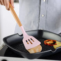 Ready to Ship Food Grade Silicone Khaki Color 11-Piece Wood Hand Grip Kitchen Utensil Set