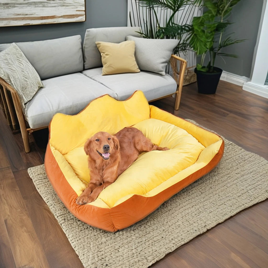 High Orthopedic Dog Bed Cats XL Square Waterproof Non-Skid Memory Foam Plush Washable Animal Pattern Hundebett Velvet Velvet