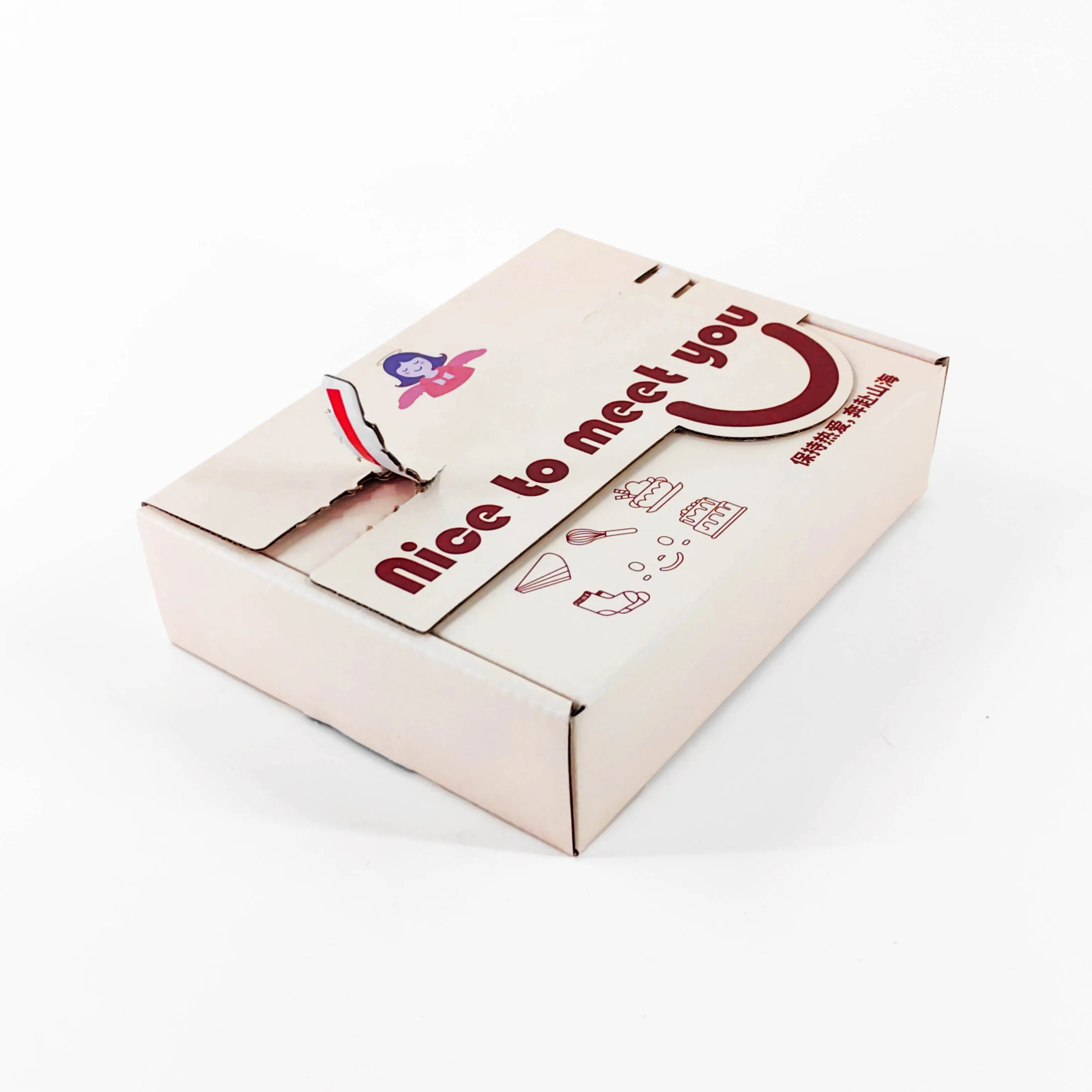 Custom Packaging Logo Foldable Tear Strip Mailer Packaging Kraft Folding Corrugated Mailer Box Clothes Pants Box
