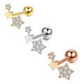 16G 316L Stainless Steel Curved Helix Earrings Clear CZ Tragus Stud Cartilage Piercing Earring