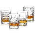 11oz Striped Braided Embossed Whiskey Glasses Bar Old Fashioned Glass Rocks Tumbler