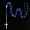 Wholesale Plastic Beaded Fiesta Necklaces Alloy Cross Pendant 59pieces Plastic Beads Rosary Necklace