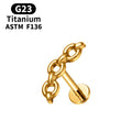 ASTM F136 Titanium Mens Ear Studs 16G Labret Lip Piercing Chain Style Tragus Cartilage Helix Conch Earlobe Earrings Jewelry
