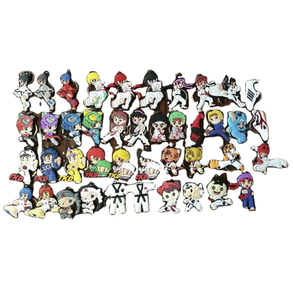 Rubber 3D Shape Keychain Taekwondo Karate Chains Ring Taekwondo Keychain for Kids Gifs