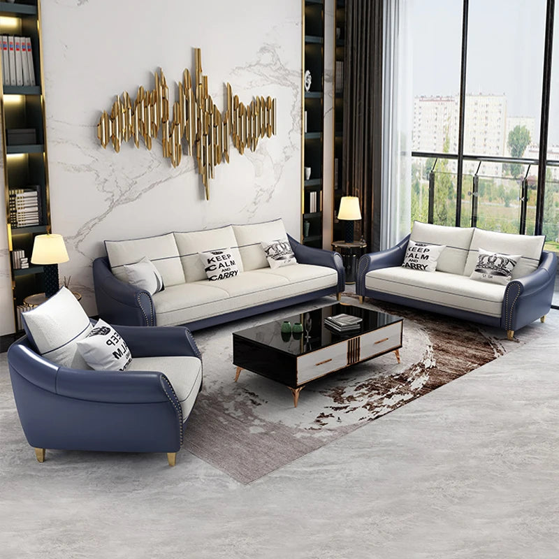 2020 Wholesale Customize Color Modern Living Room New Design Lazy Fabric Leather Sofa Set