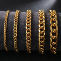 Hot Selling Fashion Personality Stainless Steel Six-sided Polished Women Men Stainless Steel Chain Bracelet