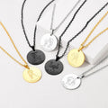 Women Ladies Necklace Stainless Steel Coin Engraved 12 Zodiac Animal Necklace Personalized 12 Astrology Sign Horoscope Necklace