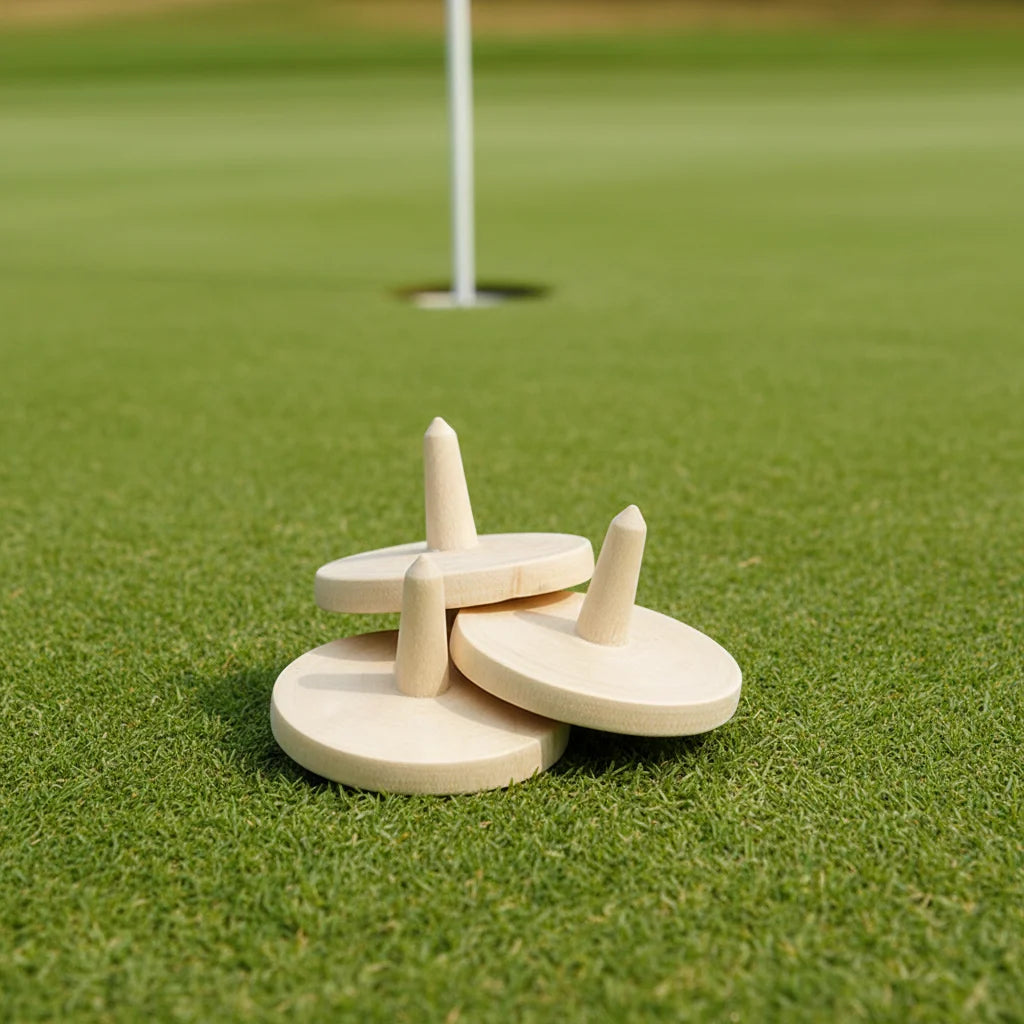 19mm Wooden Golf Ball Marker Portable Green Positioning Marker Durable Natural Wood Accessory Custom Logo Available OEM