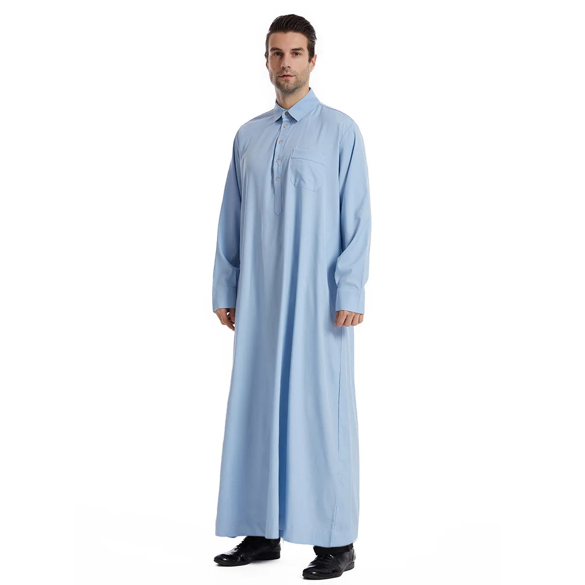 Men's Anti-Static Islamic Abaya Dress Long Sleeve Thobes Robes National Costume for Middle East Saudi Arabia Inspired Dubai