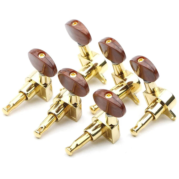 3R3L Closed Golden Guitar String Tuners Tuning Keys Pegs Machine Heads Knobs Locking Tuners for Acoustic Electric Guitar