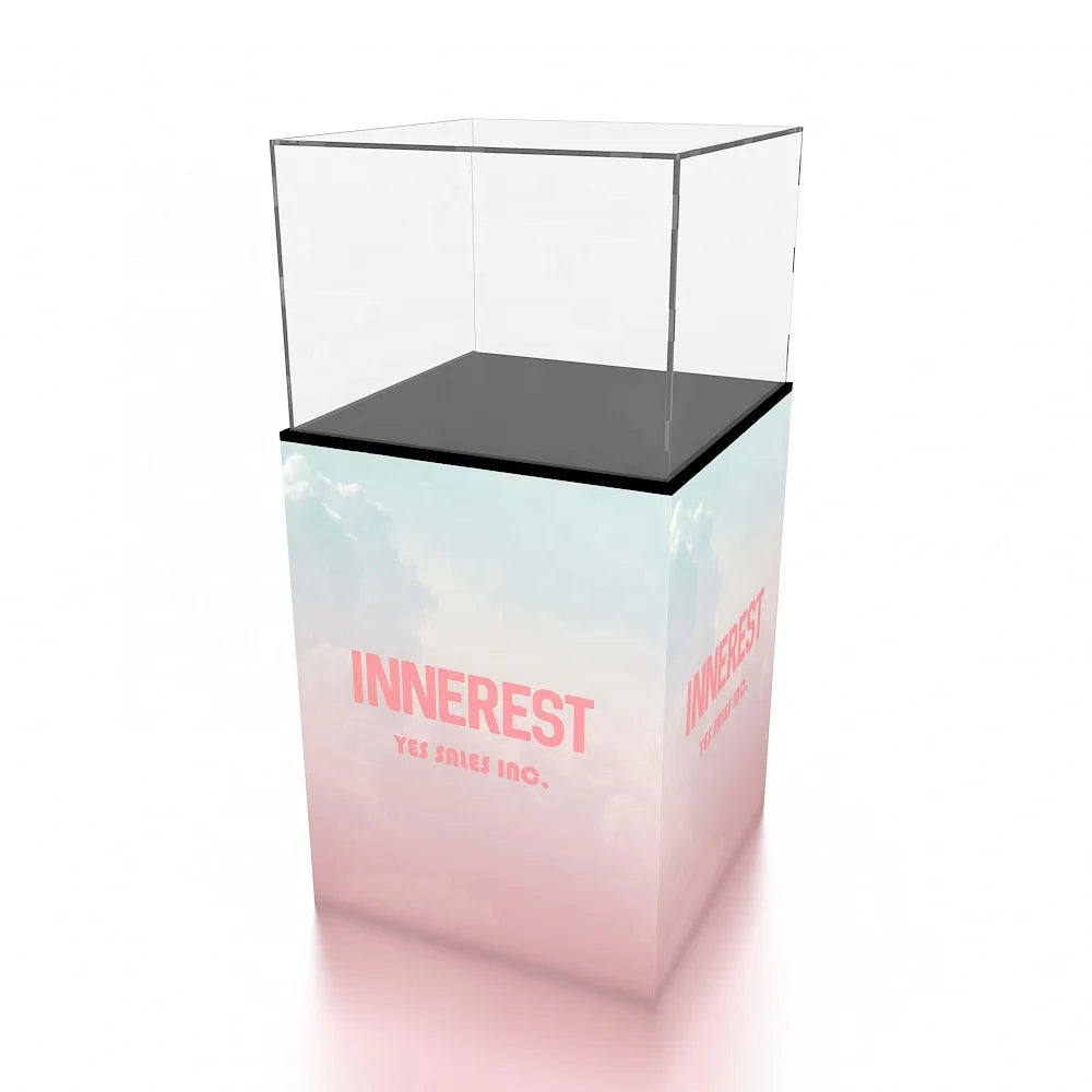 Custom Led Backlit Jewelry Trade Show Display Acrylic Showcase Cabinet Podium Museum Pedestal