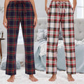 Women's Casual Mid Waist Anti-Static Pajama Pants Soft Woven Cotton Drawstring Pockets Flat Front Long Bottoms for Spring Season