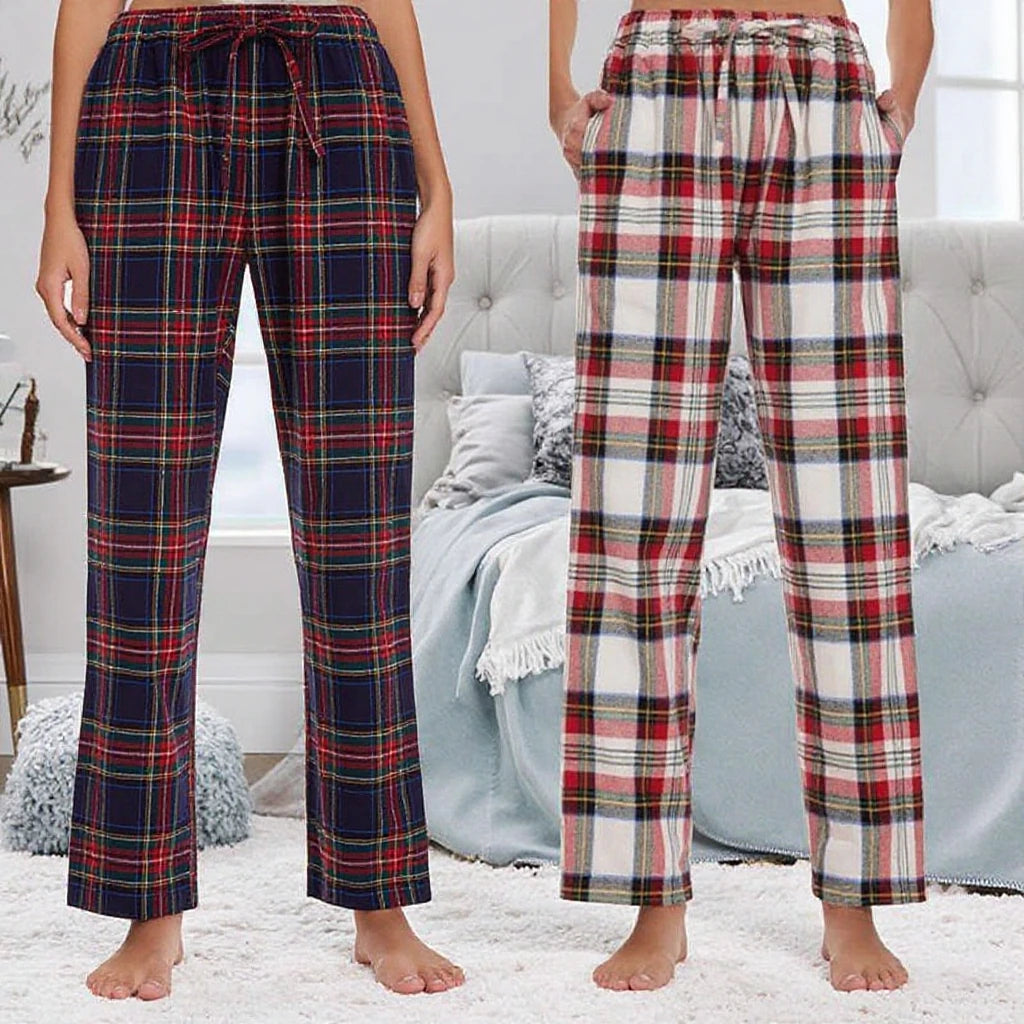 Women's Casual Mid Waist Anti-Static Pajama Pants Soft Woven Cotton Drawstring Pockets Flat Front Long Bottoms for Spring Season