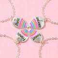 4 Best Friends Necklaces Separable Enamel Butterfly Forever BFF Pendant Necklaces for Children Girls Gifts