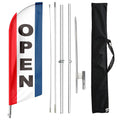 Custom Open Advertising Mark Commercial with Pole Kit and Ground Stake External Applies to Business Open Feather Flag
