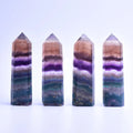 JSY Jewelry 5pcs Fluorite Crystal 13-14cm Tower Home Decoration Polished Rainbow Love Stone Feng Shui Natural Love Gift 350g