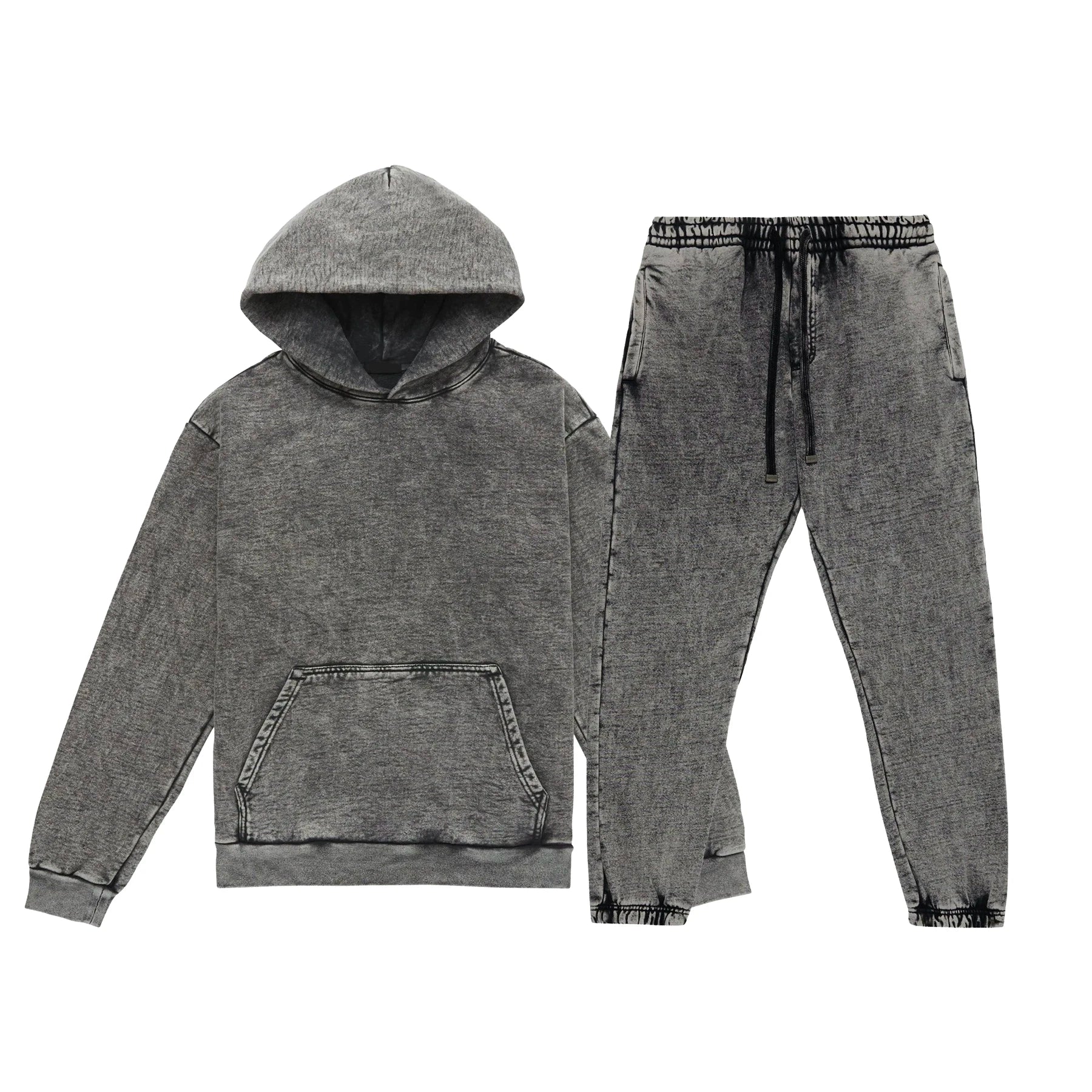 2026 Custom Oil Oversized Faded Streetwear Men Vintage Acid Mineral Gym Set Hoodie and Joggers Stone Wash Sweatpants Tracksuits