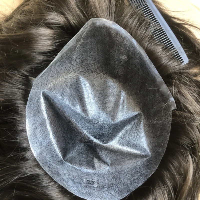 Emeda Invisible Injection Thin Skin Toupee 0608mm Full Pu Inject Indian Remy Hair for Men