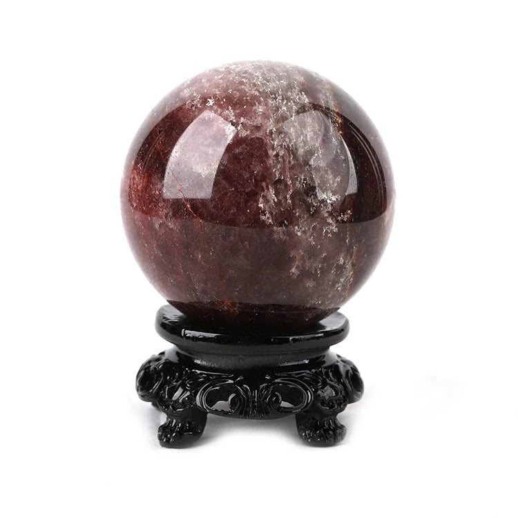 HZ Polished Beautiful Natural Strawberry Quartz jasper Small Crystal Ball Stone Spheres for Home Decoration Folk Crafts