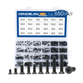 650pcs Carbon Steel Machine Screw Set M1.4 M1.7 M2 M2.5 M3 Black Phillips CSK Head for Asus HP Lenovo Metric Measurement System