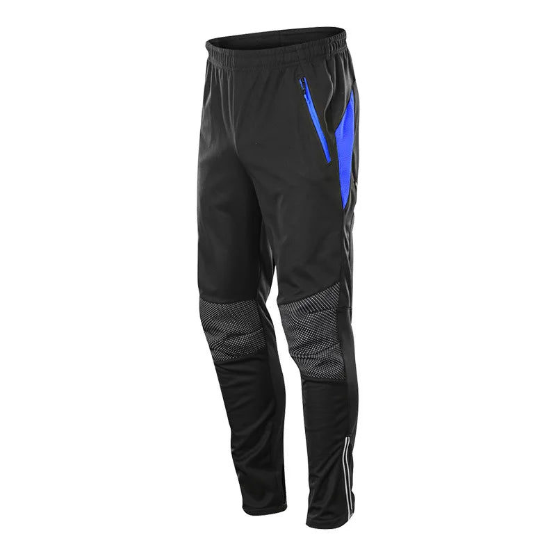 2021 Men's Winter Fleece Warm Windproof Compound Woven Cycling Trousers Outdoor Bicycle Biker Waterproof  Thick Pant Plus Size