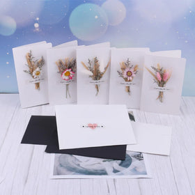S02139 Dried Flower Card the Ins Photo Props Mini Bouquet Flower Cards Handmade Three-dimensional Dried Flowers Greeting Cards