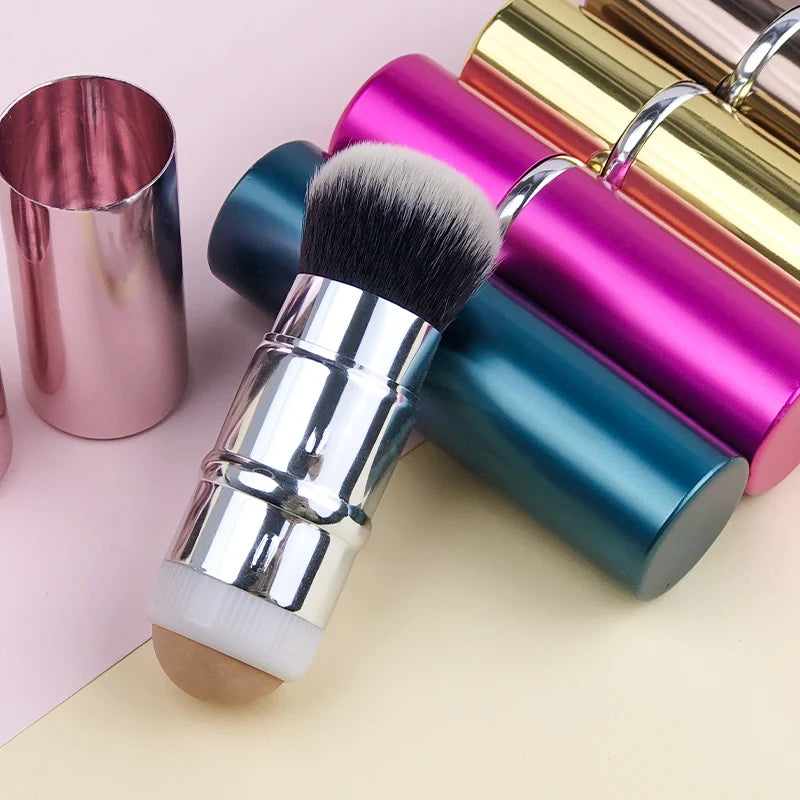 Facial Volcanic Oil Absorbing Roller New Design 2 in 1  Professional Makeup Brush Set