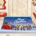 Light Luxury Christmas Water Absorbent Floor Mat Easy Care Crystal Velvet Area Rugs for Home Entrance Non-Slip Polyester for