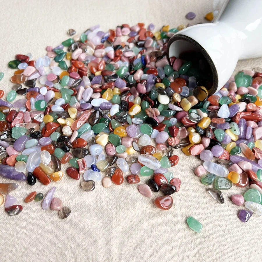 Wholesale Bulk Meditation Natural Rainbow Agate Tumbled Stones Mixed Colorful Crystal Gravels
