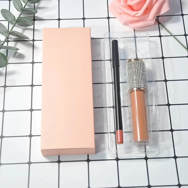 Waterproof Long Lasting Matte Lipliner Pencil Sets Customized Logo Matte Lipstick Kit