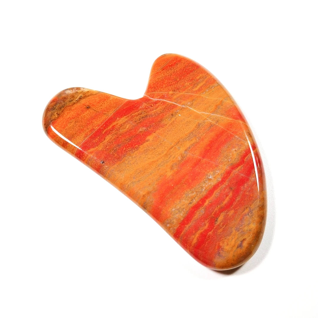 Huiying In Stock! New Design Heart Shape Mookaite jasper Gem Guasha Massage Tools